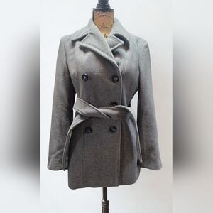 Calvin Klein Charcoal Double-Breasted Peacoat Size 6